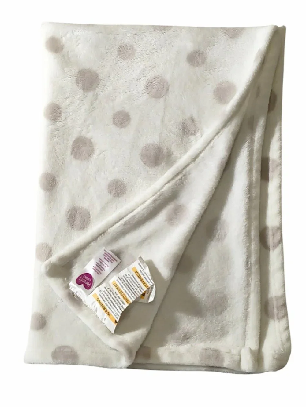 Parents Choice Gray Polka Dot White Security Blanket 29